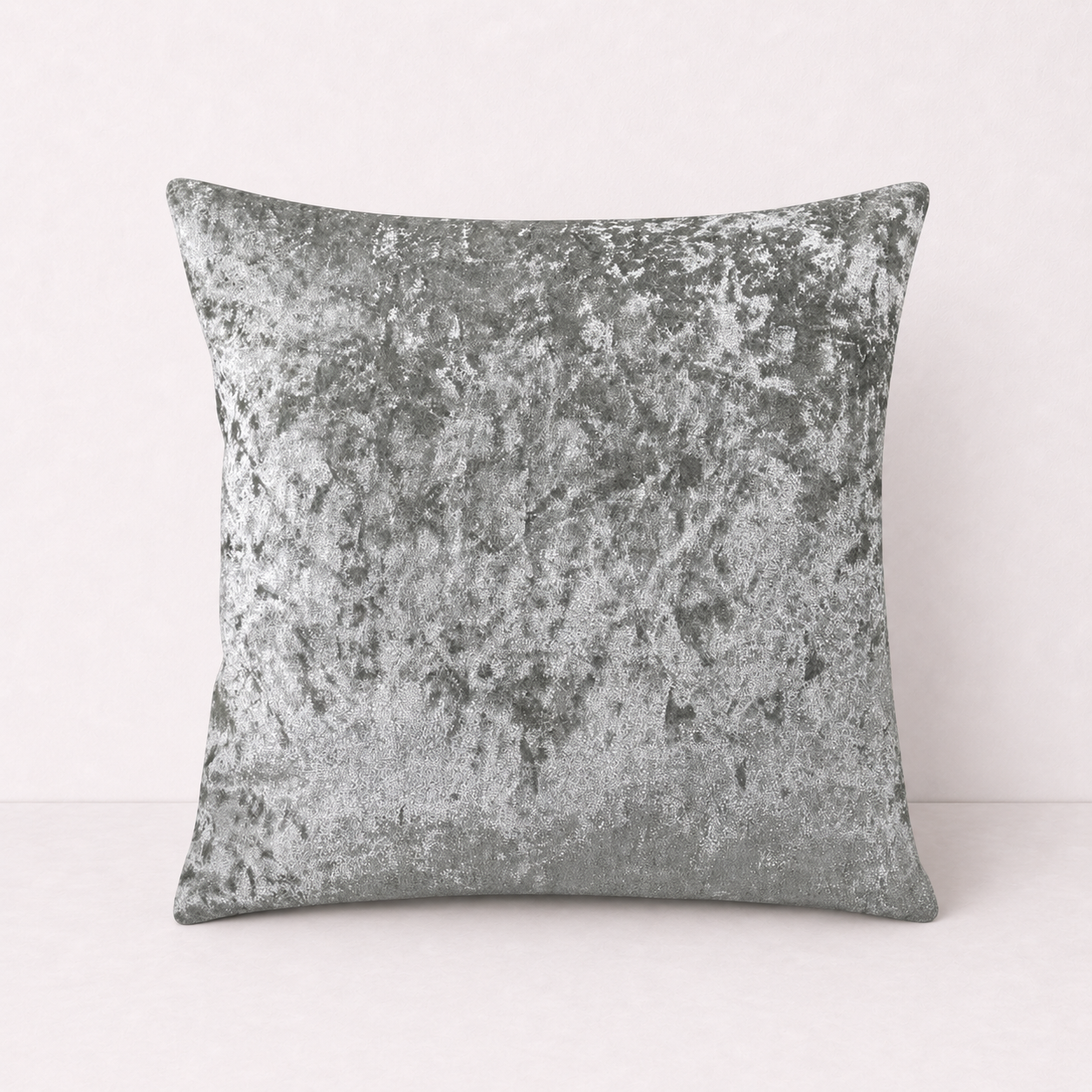 Crushed Velvet Sofa Pillow Cover - Silver