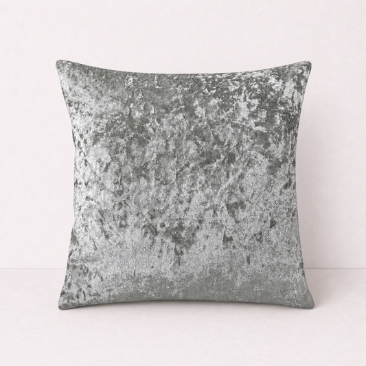 Crushed Velvet Sofa Pillow Cover - Silver