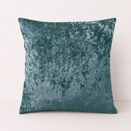 Crushed Velvet Sofa Pillow Cover - Blue