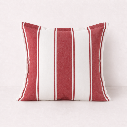 Checkered Tassel Velvet Pillow Cover- Stripe Edge