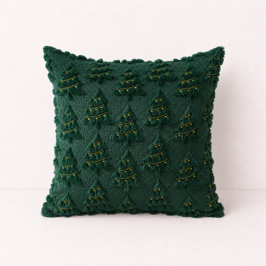 Spring Boho Corduroy Pillow Cover - Dark Green