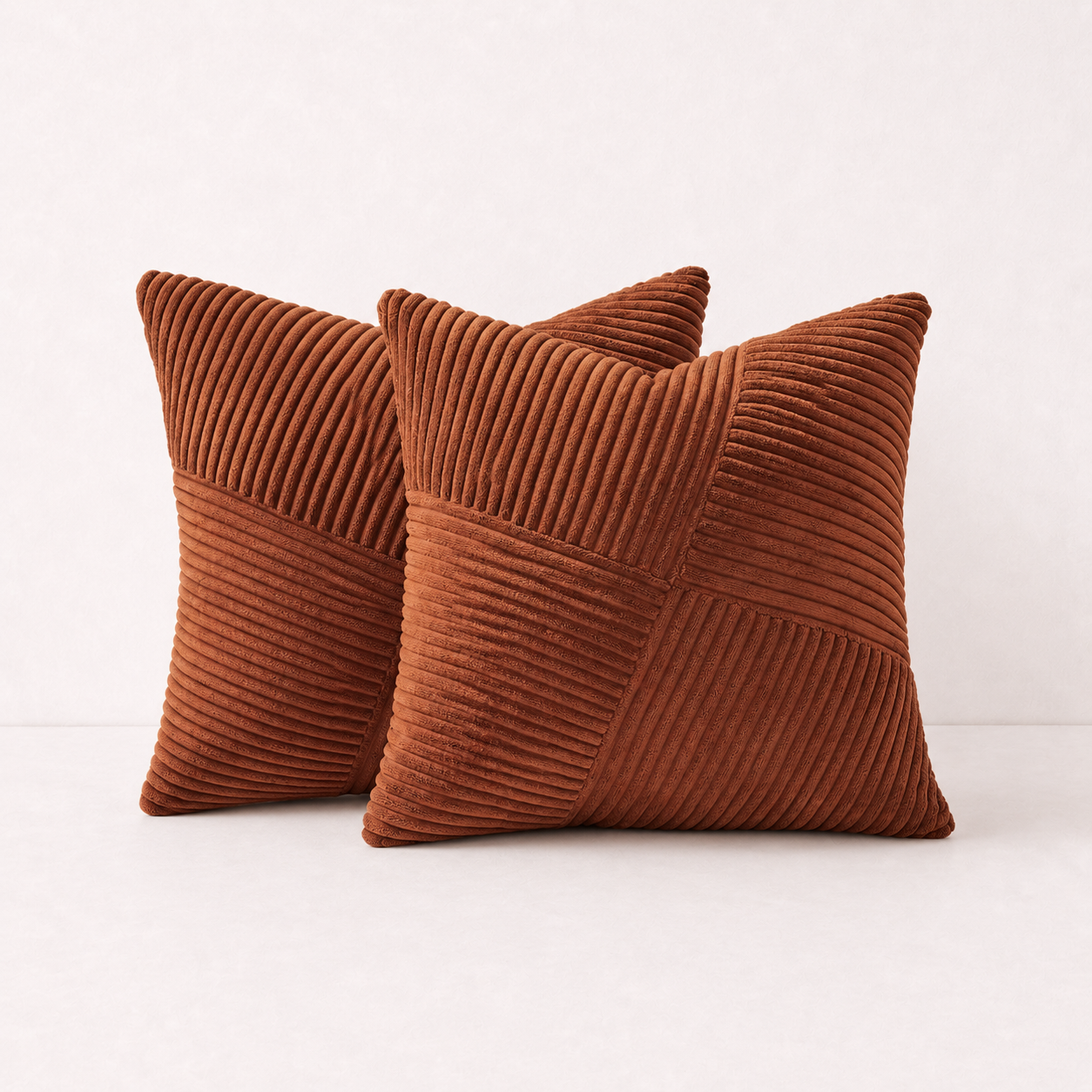 Spring Boho Corduroy Pillow Cover - Rust