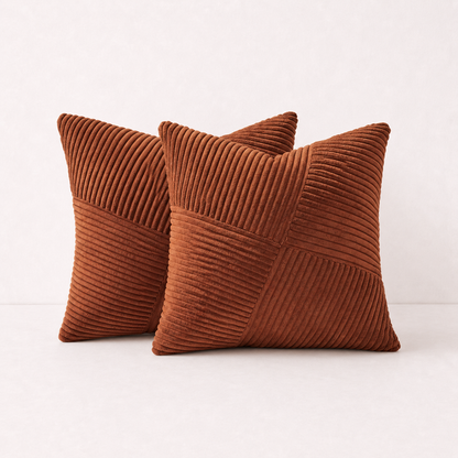 Spring Boho Corduroy Pillow Cover - Rust
