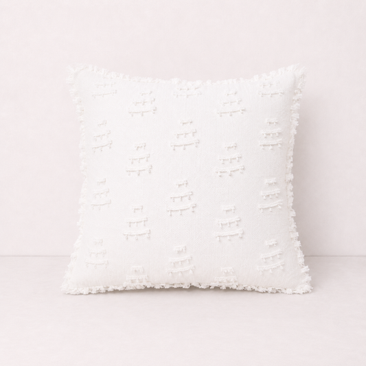 Spring Boho Corduroy Pillow Cover - White