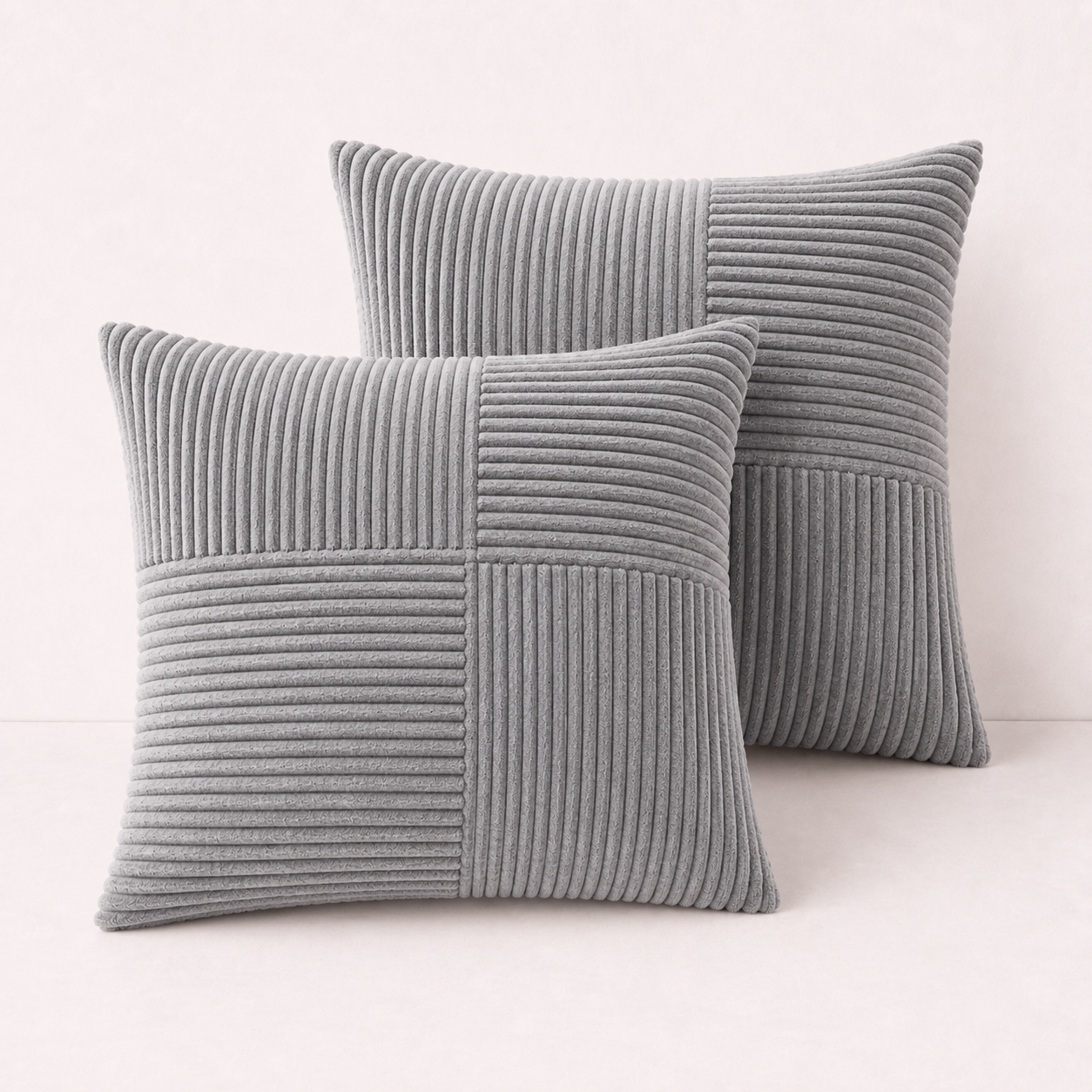 Spring Boho Corduroy Pillow Cover - Grey