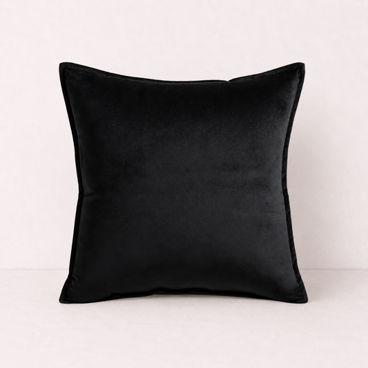 Soft Velvet Sofa Pillow Cover - Black