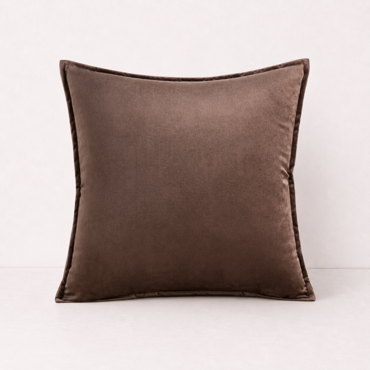 Soft Velvet Sofa Pillow Cover - Brown