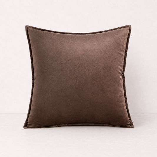 Soft Velvet Sofa Pillow Cover - Brown