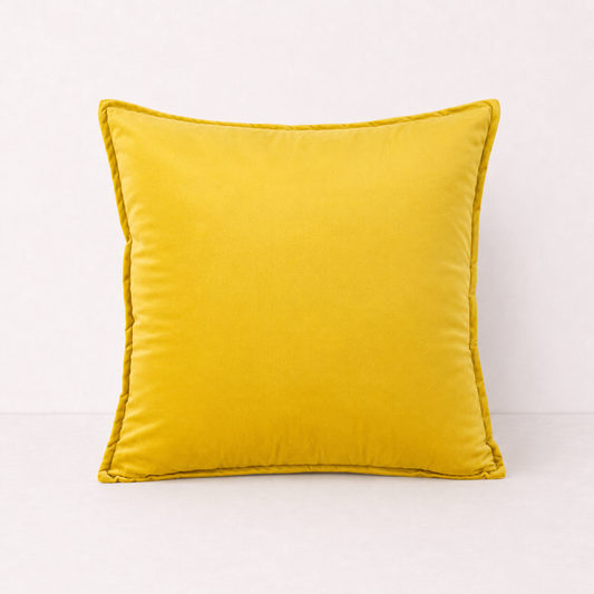 Soft Velvet Sofa Pillow Cover - Yellow