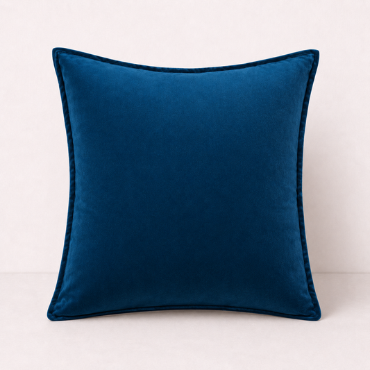 Soft Velvet Sofa Pillow Cover - Deep Blue