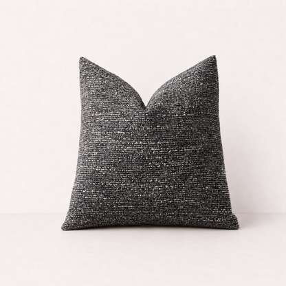 Soft Chenille Stripe Pillow Cover- Grey