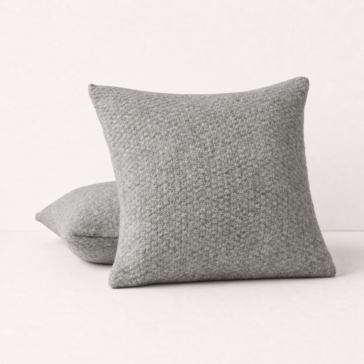 Stone Grey Textured Decorative Pillow Cover- Grey