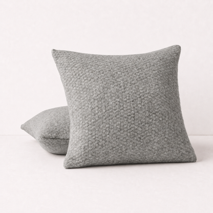 Stone Grey Textured Decorative Pillow Cover- Grey