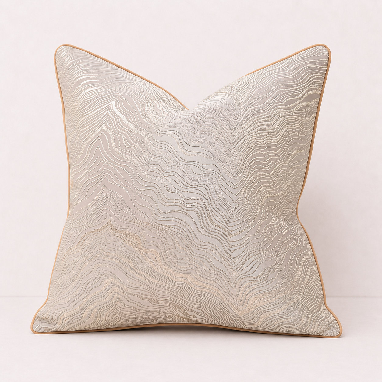 Jacquard Embroidered Decorative Pillow Cover-Silver
