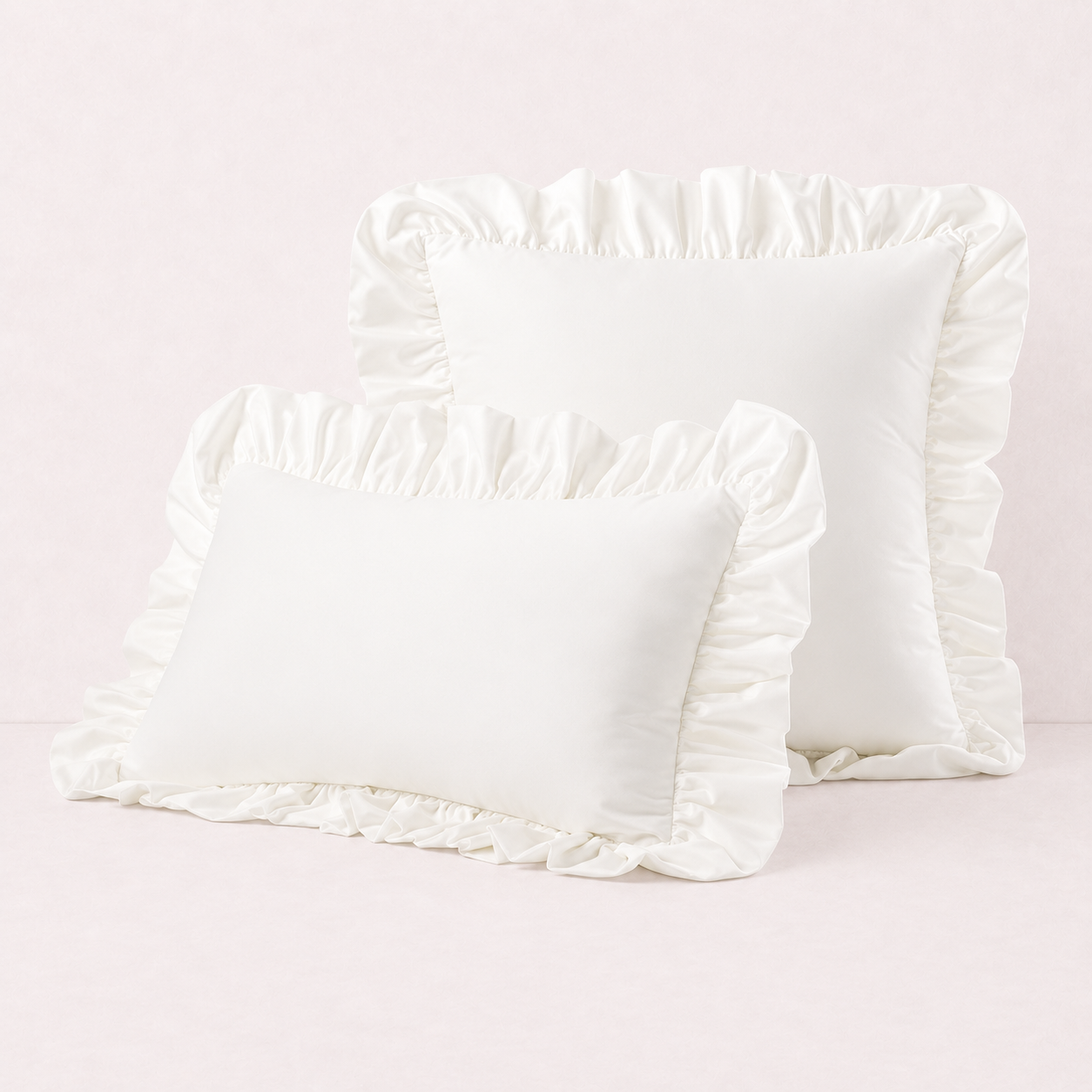 Ruffled Velvet Cushion Pillow Cover - White