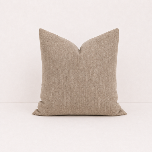 Retro Geometric Jacquard Pillow Cover - Beige Tweed