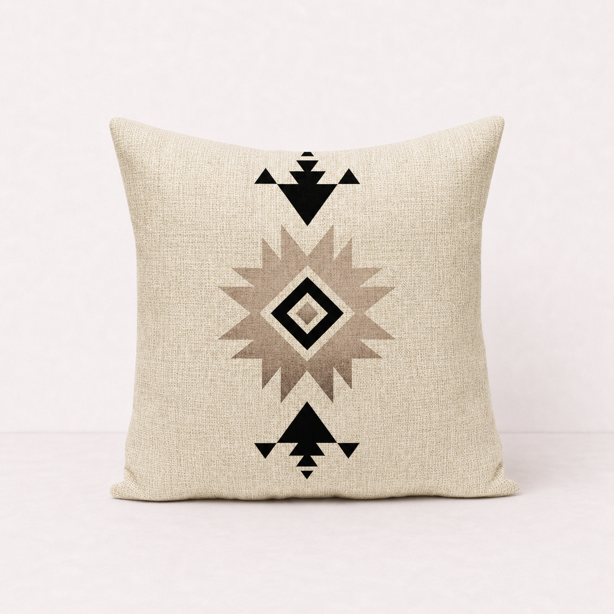 Geometric Linen Decorative Pillow Cover - Cream White