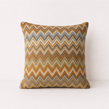 Multicolour Chevron Decorative Pillow Cover - Beige