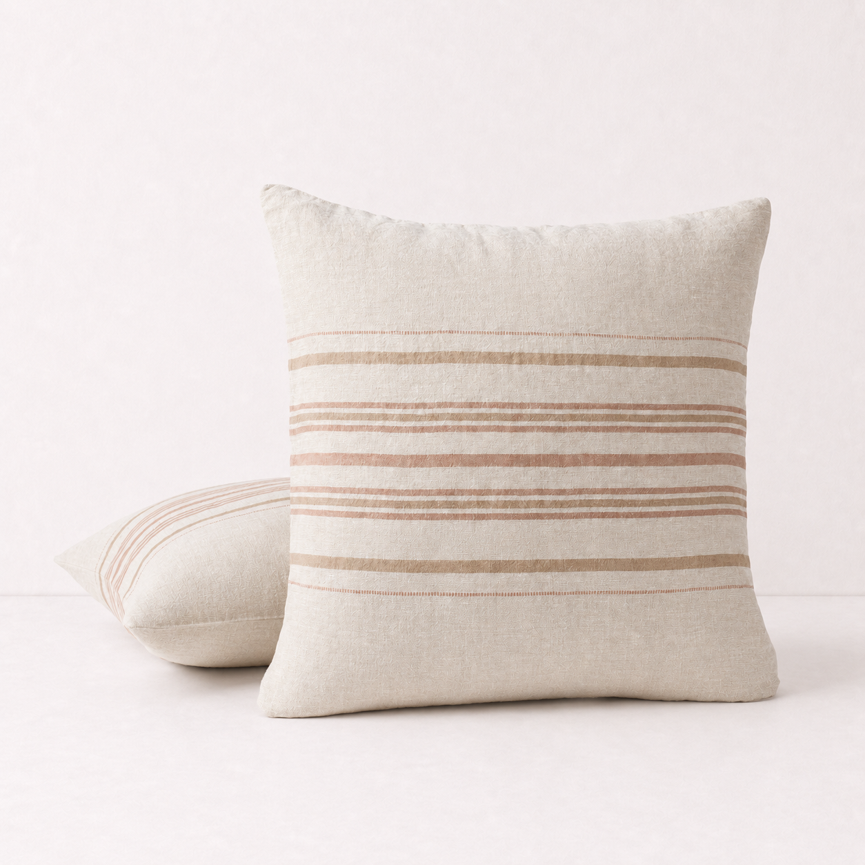 Natural Striped Decorative Pillow Cover - Beige