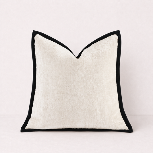 Plain Chenille Decorative Pillow Cover - Beige