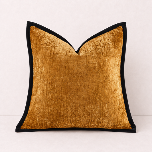 Plain Chenille Decorative Pillow Cover - Mustard