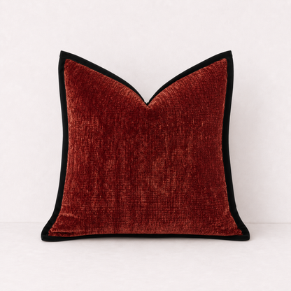 Plain Chenille Decorative Pillow Cover - Red