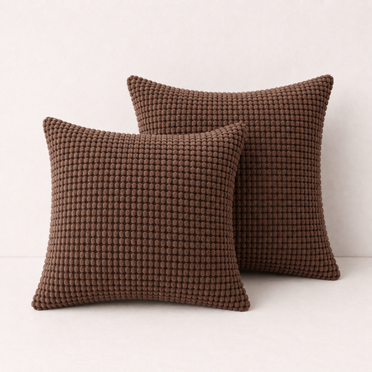 Modern Nordic Corduroy Pillow Cover - Dark Coffee