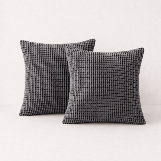 Modern Nordic Corduroy Pillow Cover - Dark Grey