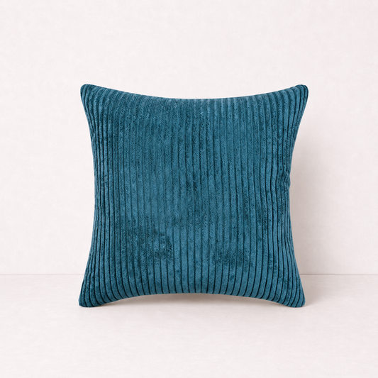 Modern Corduroy Striped Pillow Cover - Denim Blue