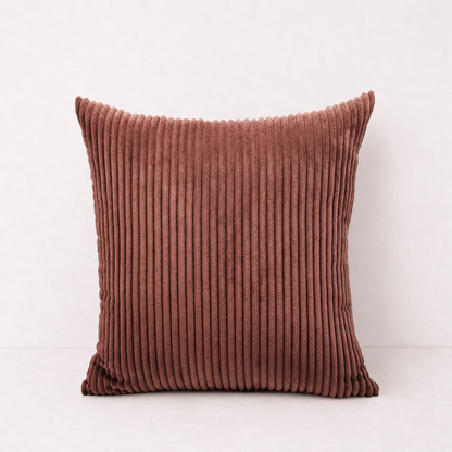 Modern Corduroy Striped Pillow Cover - Dark Brown