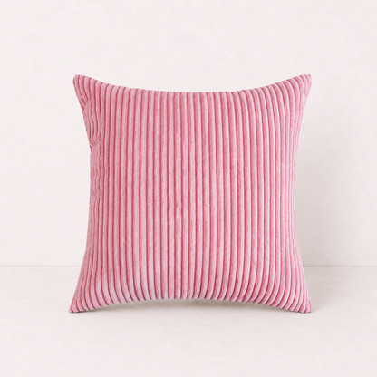 Modern Corduroy Striped Pillow Cover - Rubber Pink