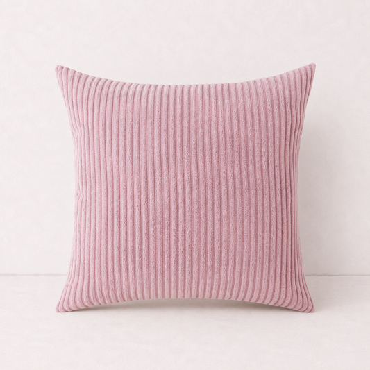 Modern Corduroy Striped Pillow Cover - Smoke Pink