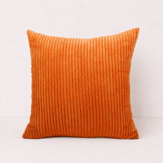 Modern Corduroy Striped Pillow Cover - Orange