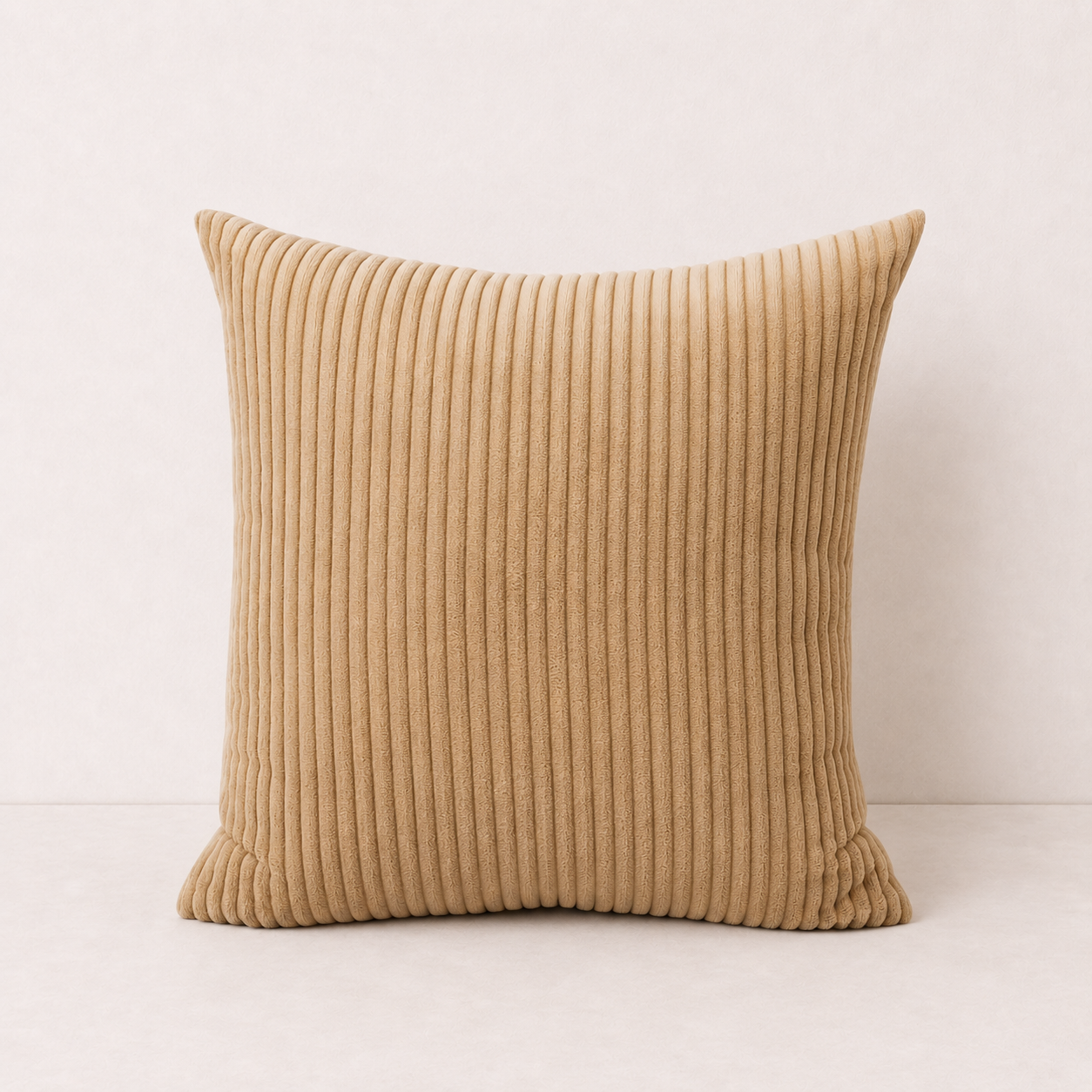 Modern Corduroy Striped Pillow Cover - Camel