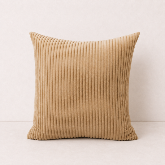Modern Corduroy Striped Pillow Cover - Camel