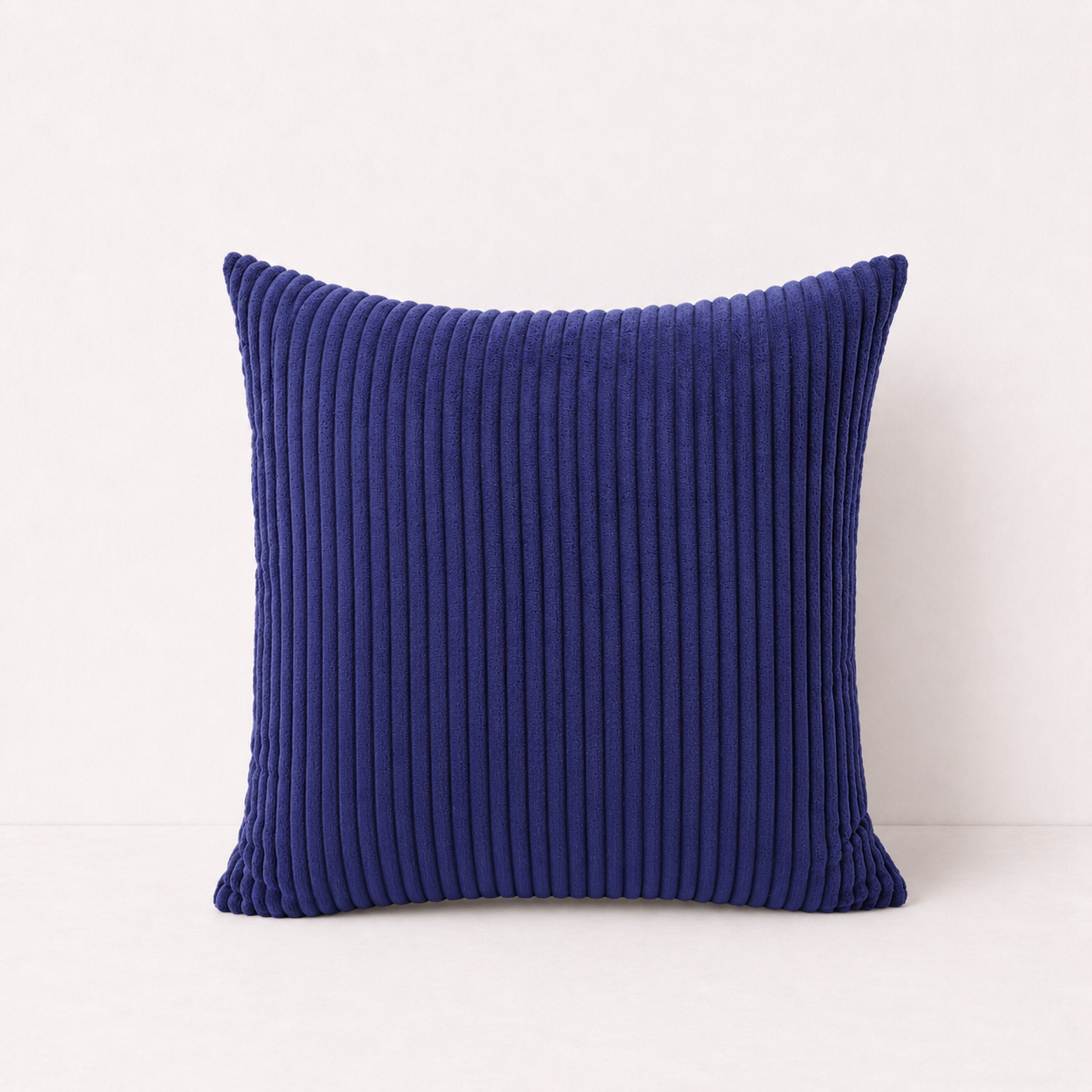 Modern Corduroy Striped Pillow Cover - Dark Blue