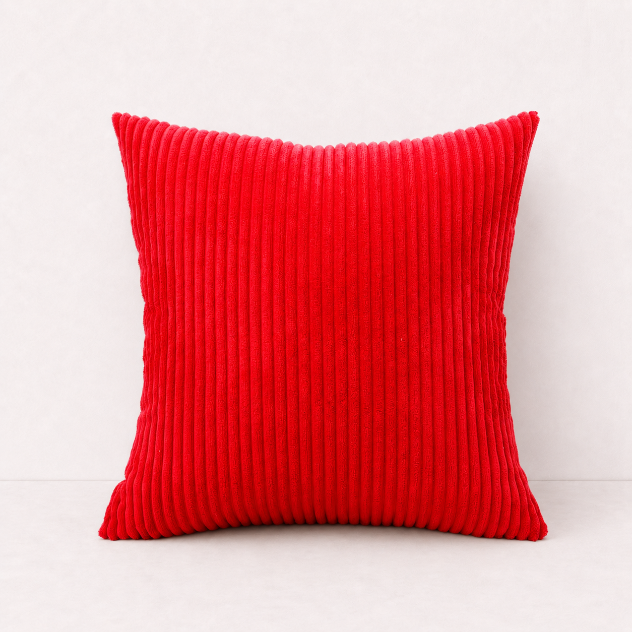 Modern Corduroy Striped Pillow Cover - Red