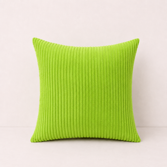 Modern Corduroy Striped Pillow Cover - Green