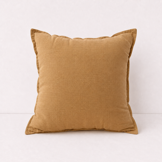 Cotton Linen Sofa Pillow Cover - Curcuma