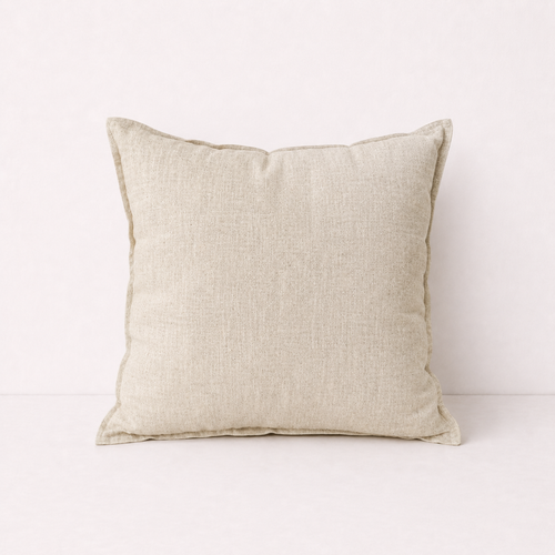 Cotton Linen Sofa Pillow Cover - Beige