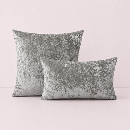 Luxury Crushed Velvet Pillow Cover - Gray