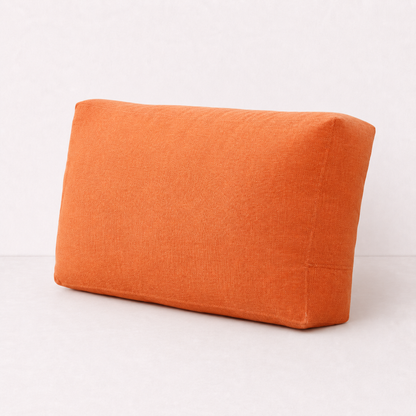 Linen Backrest Pillow Cover Case - Orange