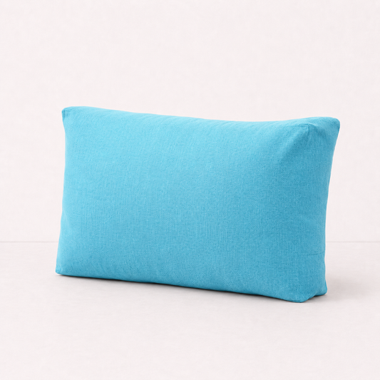Linen Backrest Pillow Cover Case - Light Blue