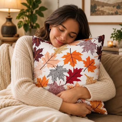 Autumn Maple Glow Throw Pillow Cover