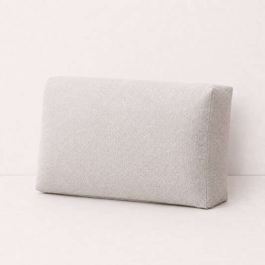 Linen Backrest Pillow Cover Case - Light Grey
