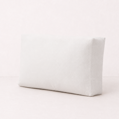 Linen Backrest Pillow Cover Case - White