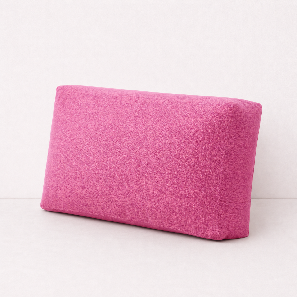 Linen Backrest Pillow Cover Case - Pink