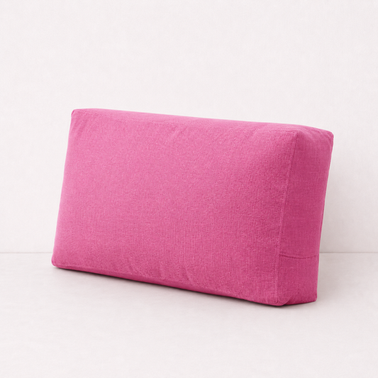 Linen Backrest Pillow Cover Case - Pink