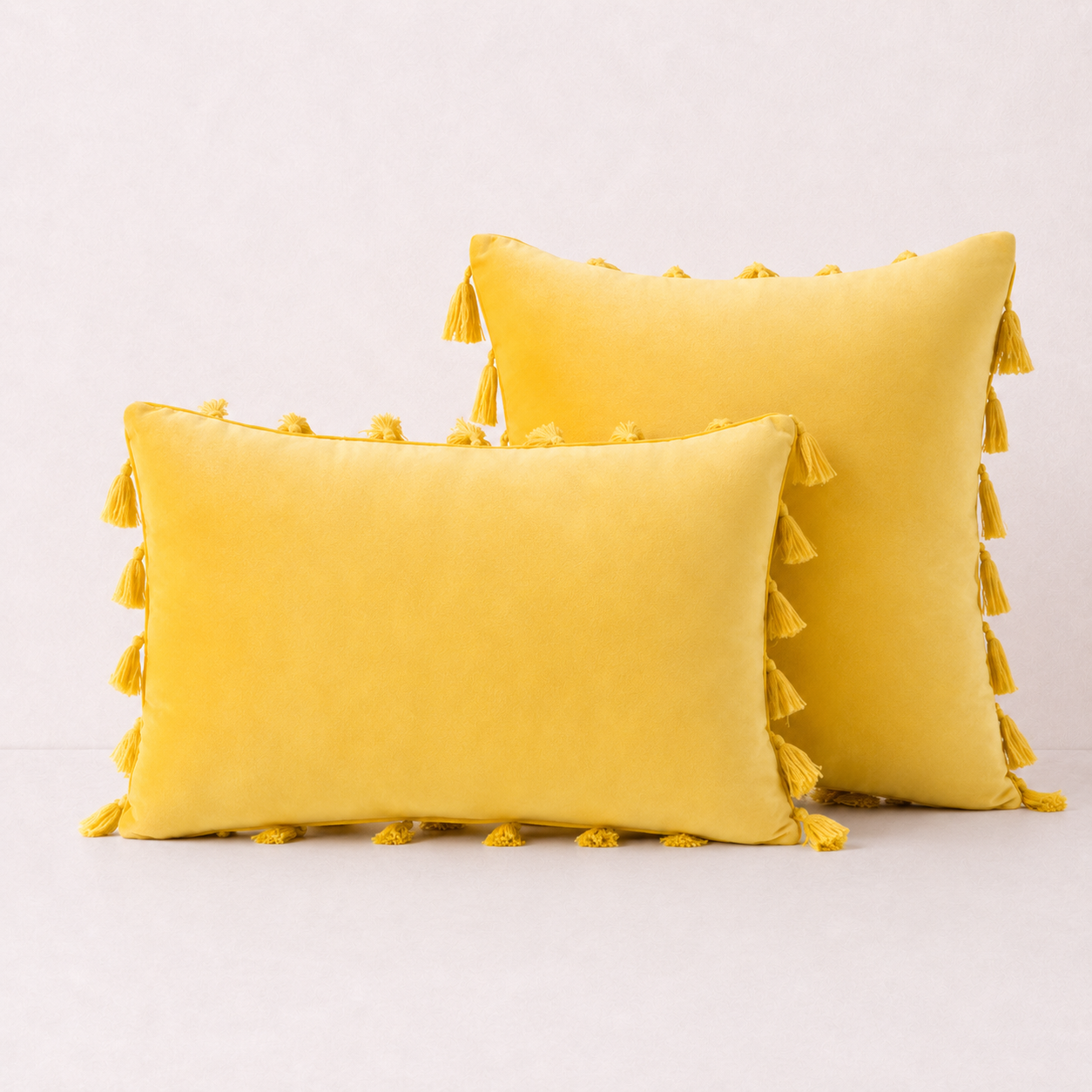 Soft Decorative Pillow Cover Set - Yellow