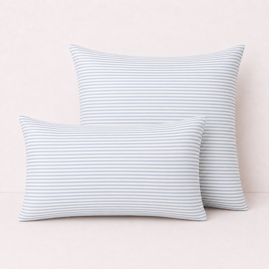 Plaid Canvas Polyester Pillow Cover - Blue